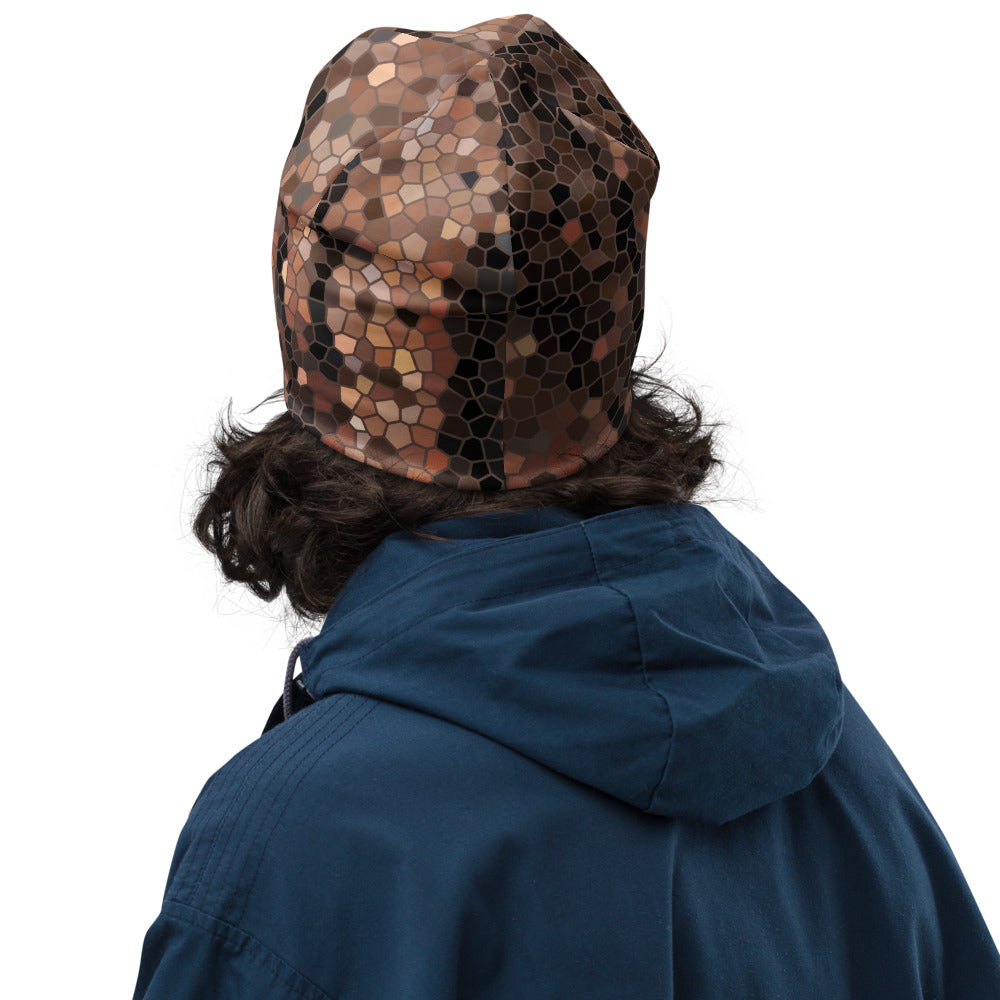 Red Pondo Mosaic Beanie