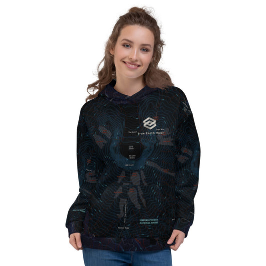 Mount St Helens Midnight Treeline Hoodie