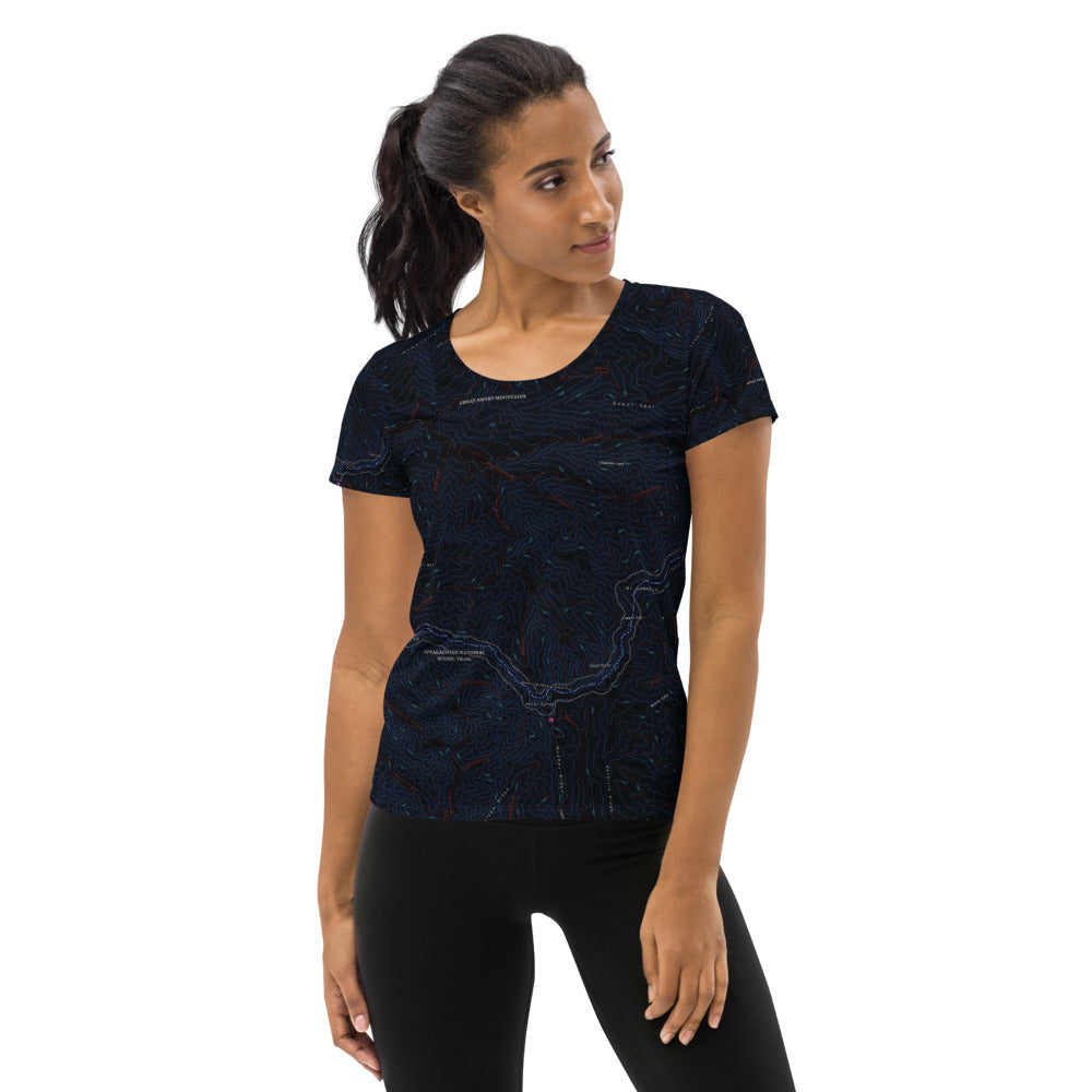 Appalachian Trail Midnight Women's Athletic T-shirt