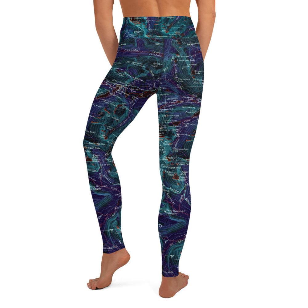 Many Glacier Midnight Yoga Leggings