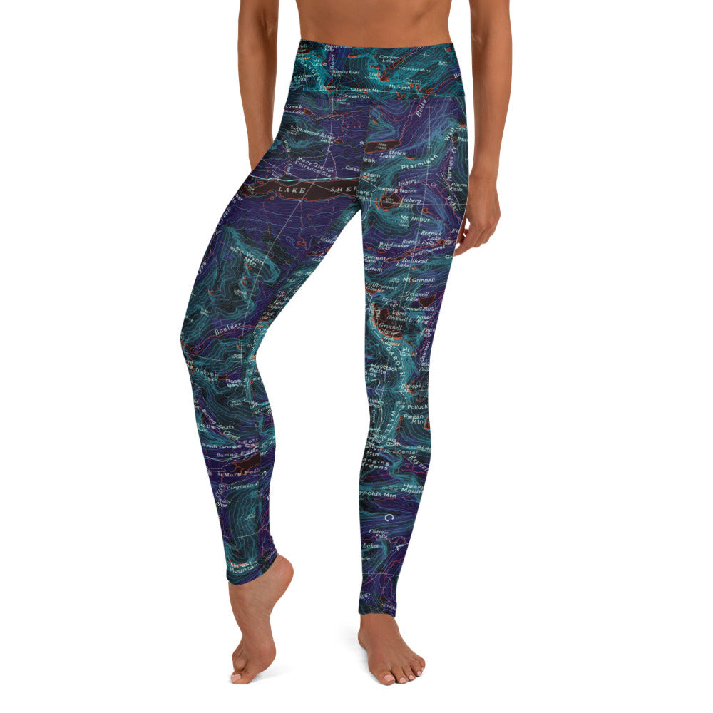 Many Glacier Midnight Yoga Leggings