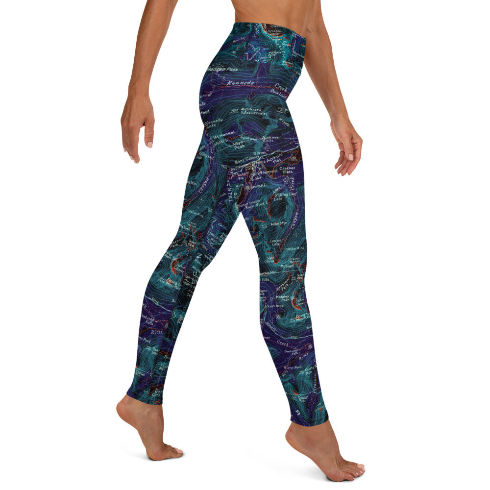 Many Glacier Midnight Yoga Leggings