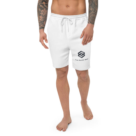True Earth Wear Logo Men's White Fleece Shorts